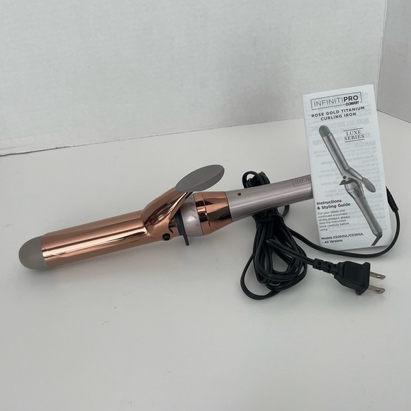 Infiniti Pro Rose Gold Titanium 1 1/4” Curling Iron, Luxe Series - Picture 1 of 5